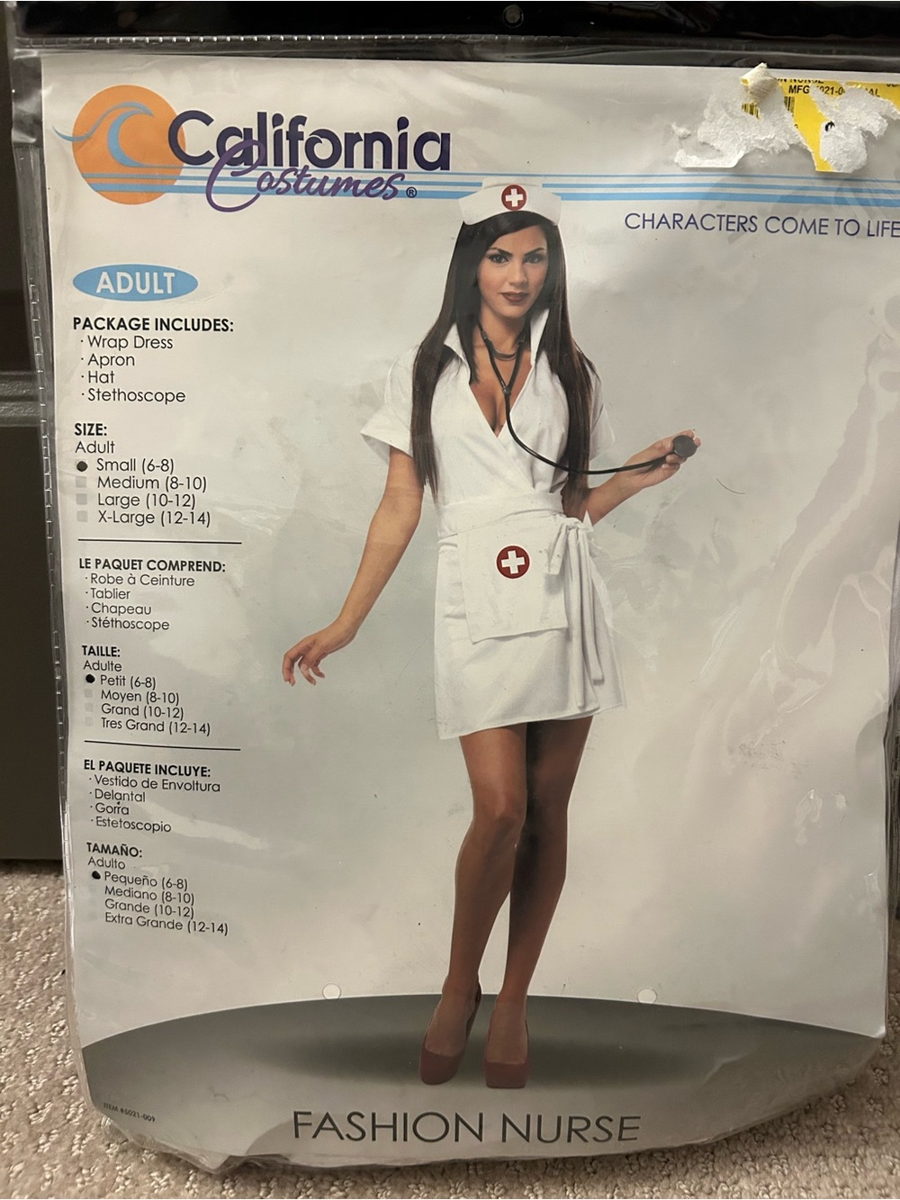 Fashion nurse costume adult size small6-8